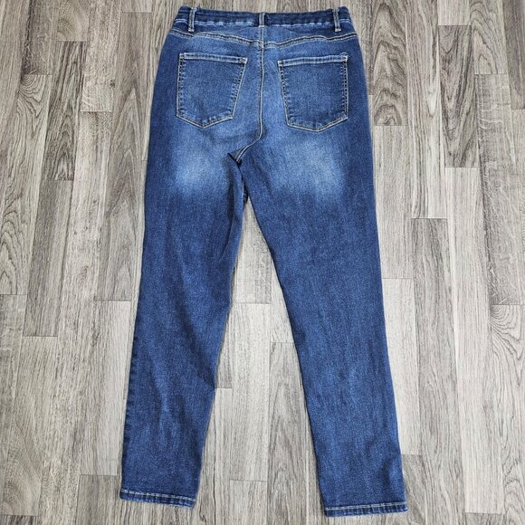 No Boundaries Jeans Womens 13 Blue Medium Wash Stretch Denim Skinny Mid Rise - Picture 2 of 11